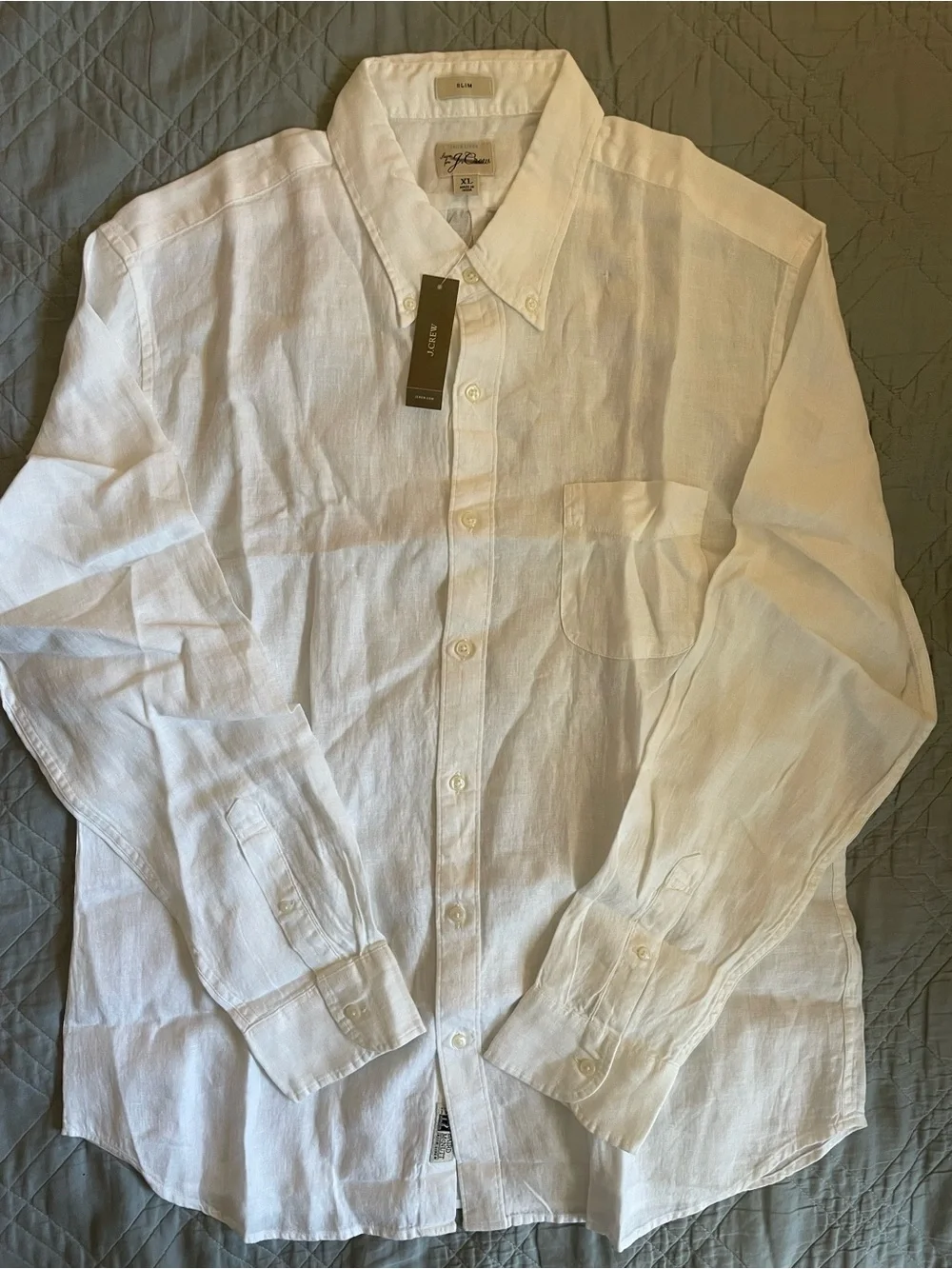 J. Crew Slim Baird McNutt Irish linen shirt in White Size XL NWD $118 BE558